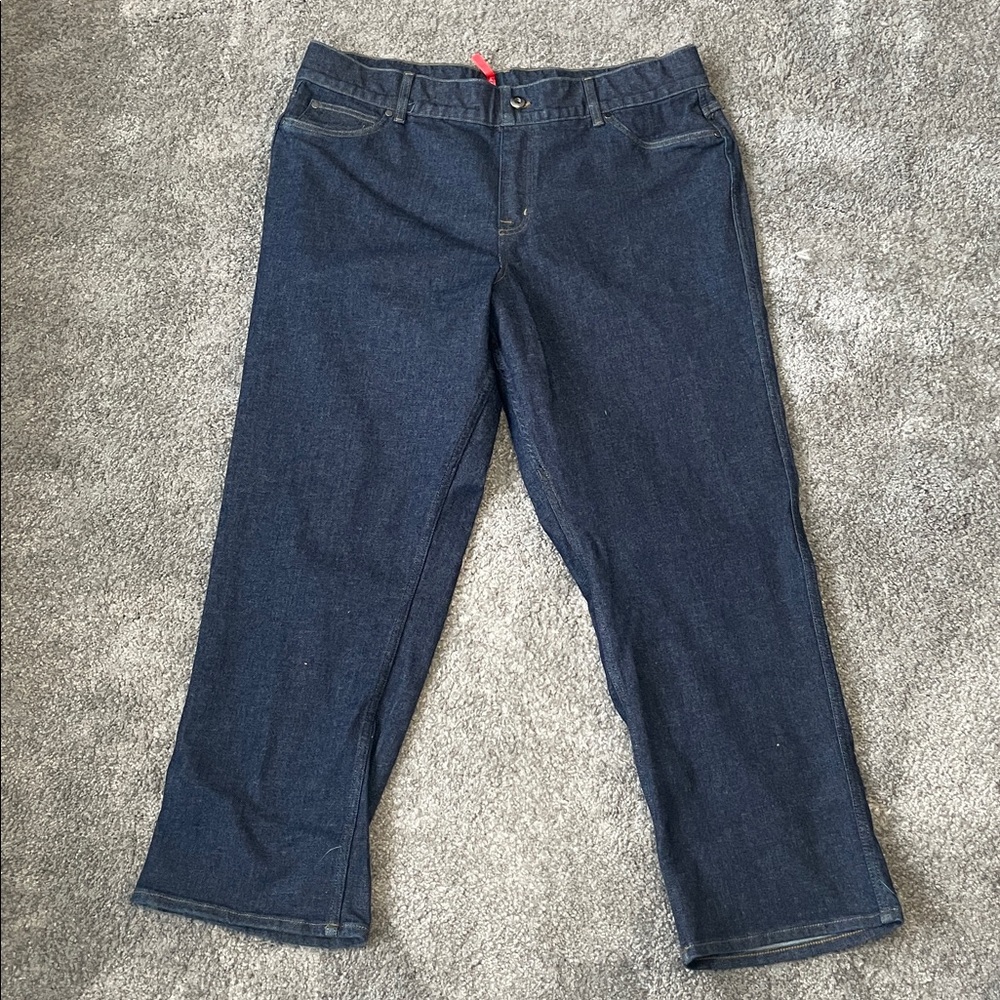 Ec Spanx Dark Wash Straight Leg Pull On Jeans - Size 3x